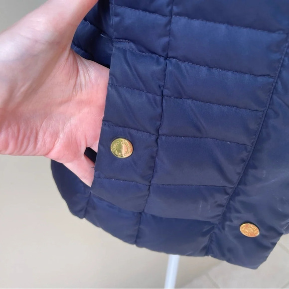 Lilly Pulitzer Isabelle Puffer Vest navy blue with gold accents size XS - Picture 5 of 14